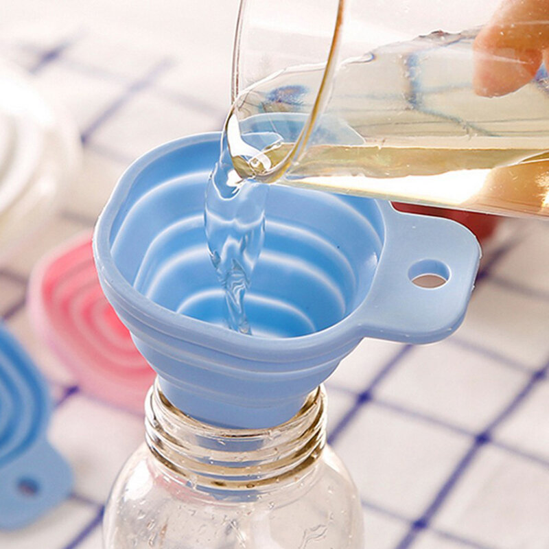 Miękkie składane narzędzie kuchenne DIY Food-Grade składane lejek silikonowy gospodarstwa domowego Mini lejek do dozowania płynów butelka oleju składany