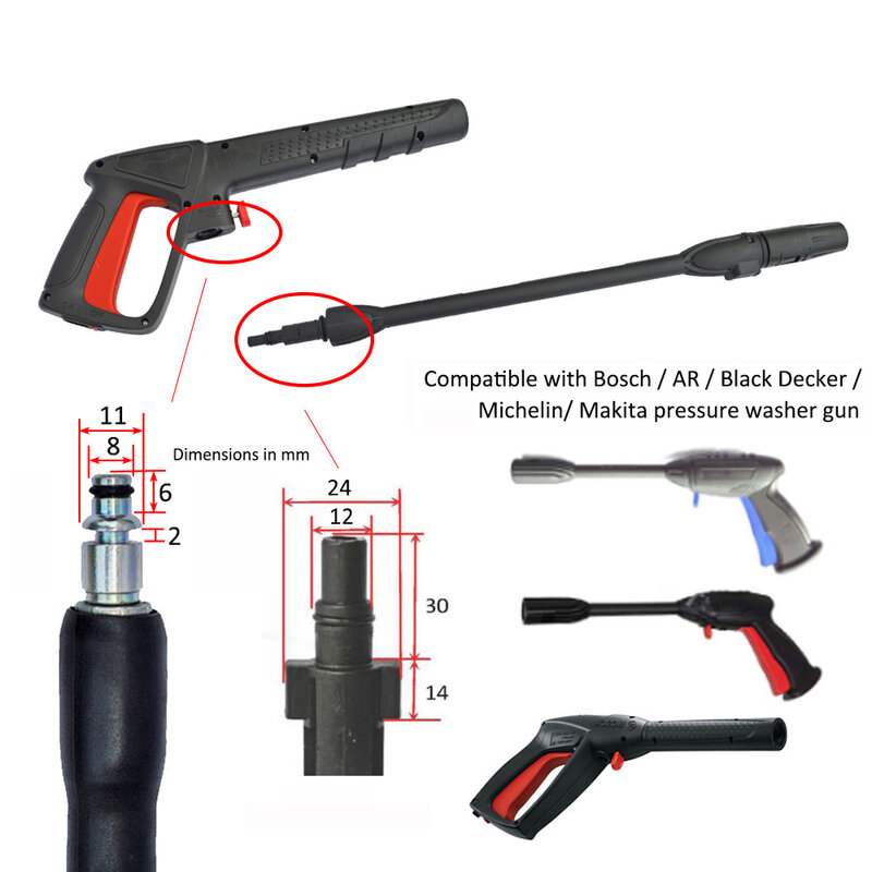 Пистолет-распылитель для мойки автомобилей, струйный распылитель для моек высокого давления AR Blue Clean Black Decker Bosch Michelin Makita