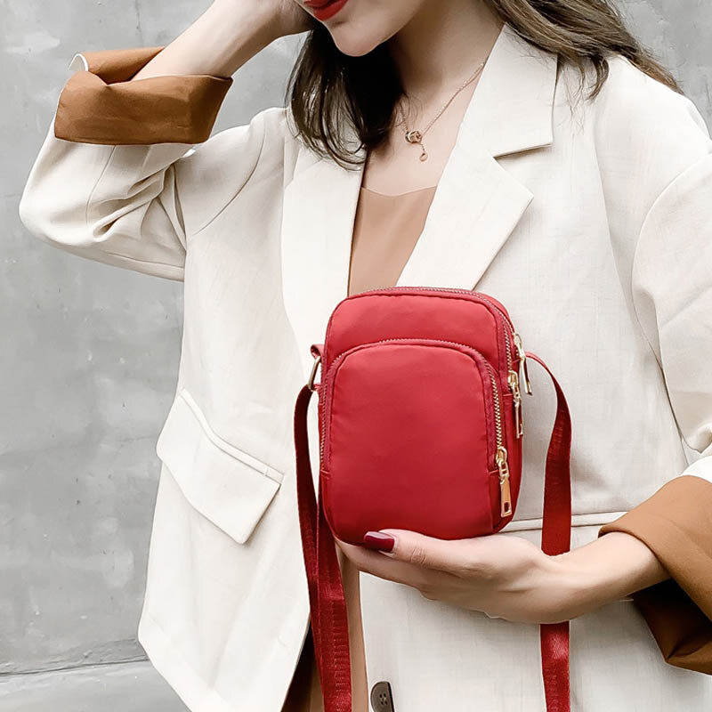 Mini borsa a tracolla impermeabile da donna con cerniera borsa per telefono borsa a tracolla moda borsa piccola borsa per ragazza rossetto borsa cosmetica