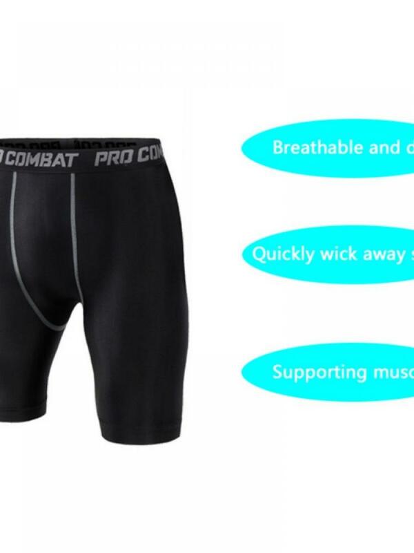 Mallas deportivas de secado rápido para hombre, pantalones cortos de cinco puntos, ajustados, absorbentes de humedad, gran oferta