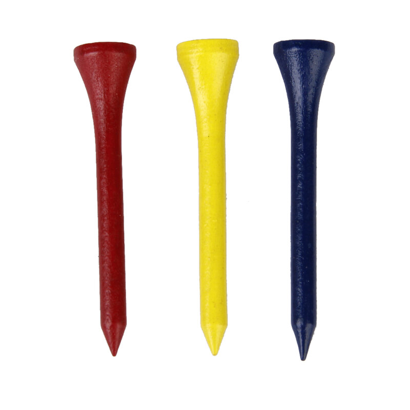MagiDeal 100Pcs 54mm Mischfarbe Holz Golf Tees Golfer Aid Werkzeug Zubehör für Indoor Outdoor Golf