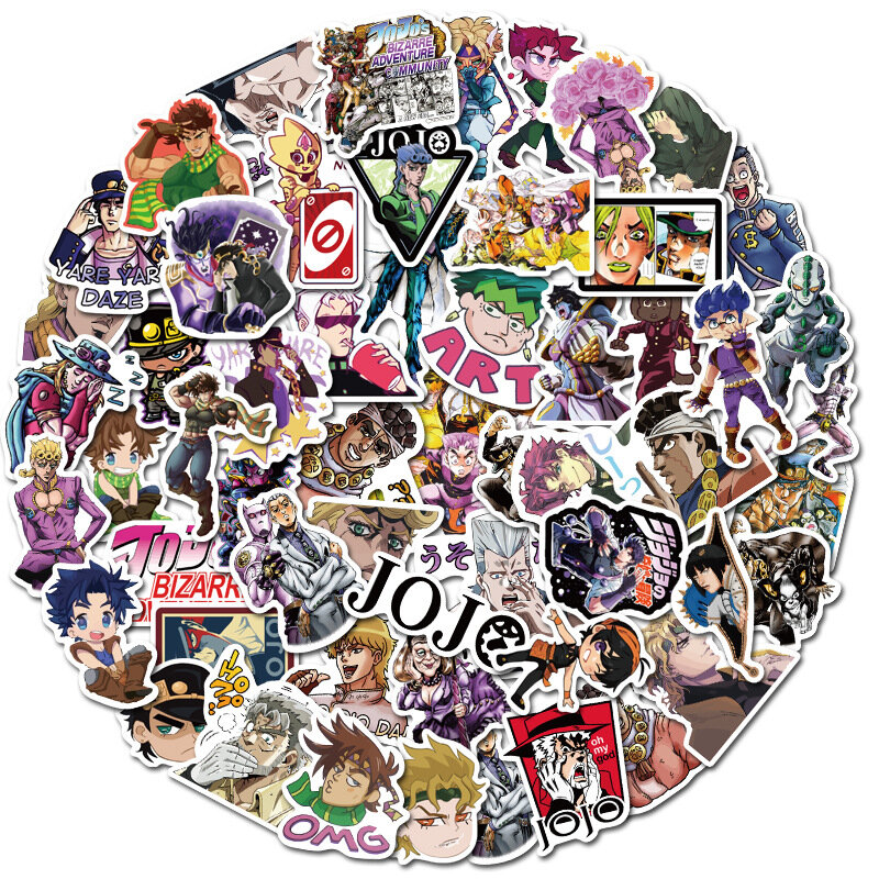 50Pcs Anime Jojos Bizarre Adventure Stickers Gitaar Bagage Laptop Fiets Koelkast Skateboard Graffiti Sticker