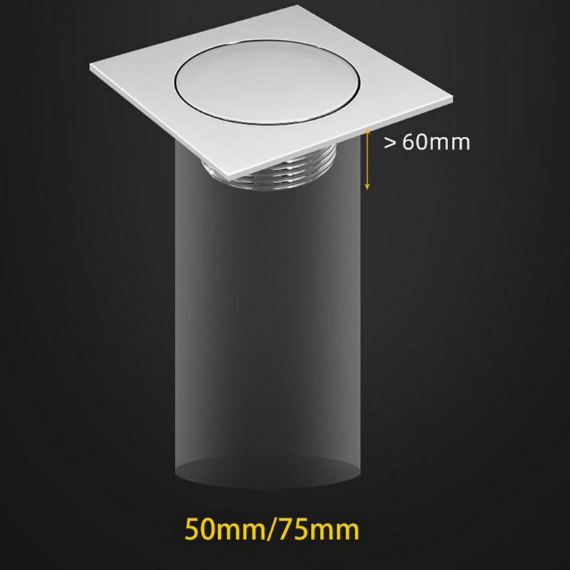 Металлическая Напольная прямоугольная накладка на слив с защитой от запаха для ванной комнаты