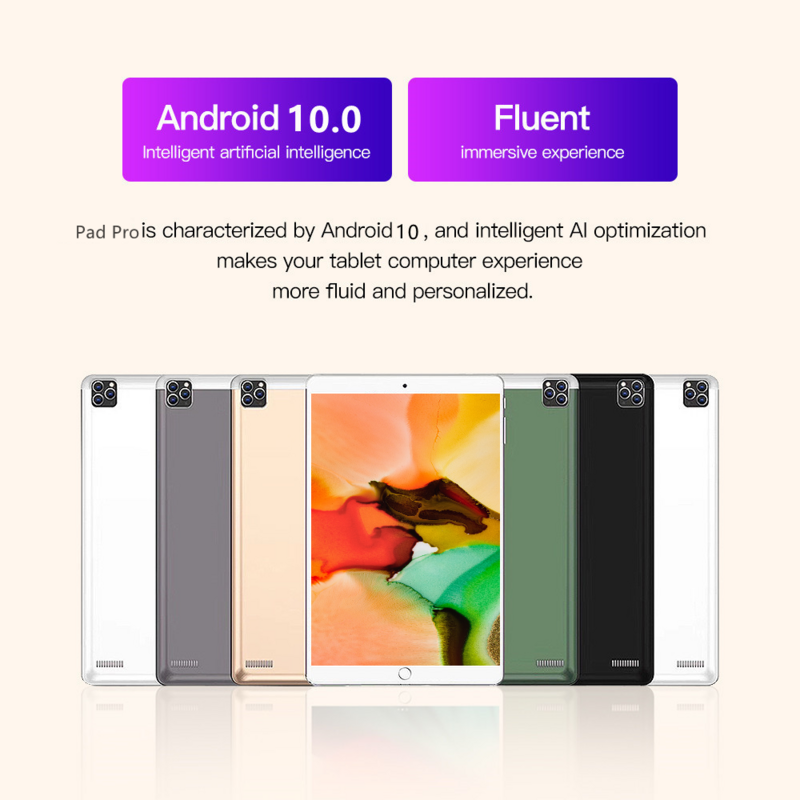 Tableta de 10,1 pulgadas con android, tablet pc 4/5G, 10 núcleos, android, 6GB + 128GB, lcd