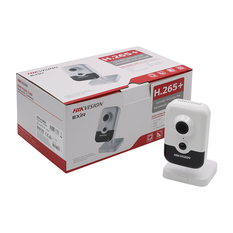 Hikvision – caméra de surveillance IP WiFi PoE 4MP, Cube fixe IR, sans fil, avec microphone et haut-parleur intégrés, codec H.265 et protocole Onvif 2.8mm