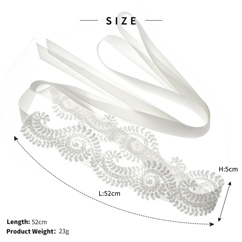 Efily – ceinture de mariée en dentelle blanche, ruban fait à la main, ceinture en tissu brodé de fleurs pour femmes, accessoires pour robe de soirée de mariage, cadeau de demoiselle d'honneur