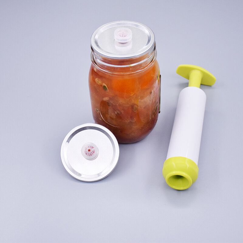 อาหารสูญญากาศฝาปิดเหมาะกับปากปกติ Mason Jar คอนเทนเนอร์ Reusable โลหะผสมฝาปิดผนึก Non-BPA อาหารสด2ฝาปิดปั๊...