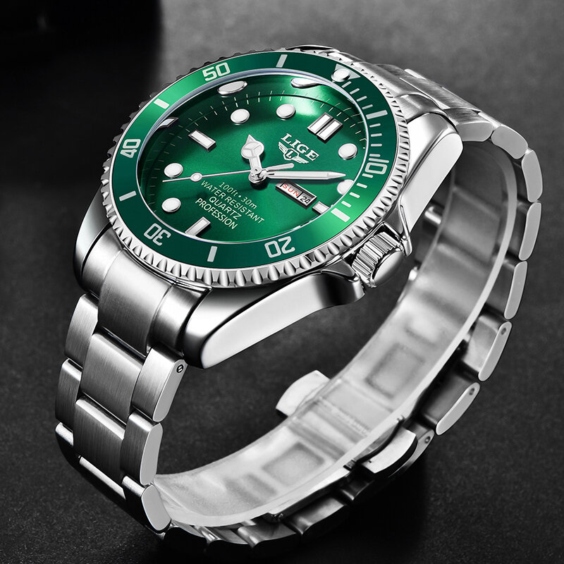 2021 lige topo da marca de luxo moda novo relógio masculino 30atm data à prova dwaterproof água relógios do esporte para homens quartzo relógio pulso relogio masculino