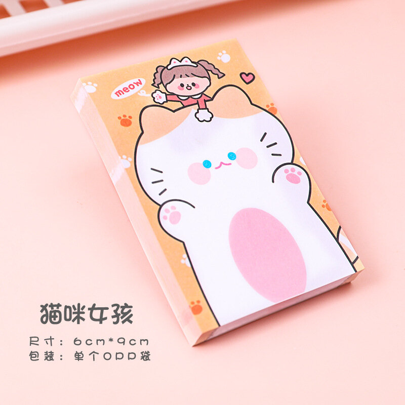 Cartoon Doodle Girl Sticky Notes Office Supplies Notepad Students' Supplies Note Paper