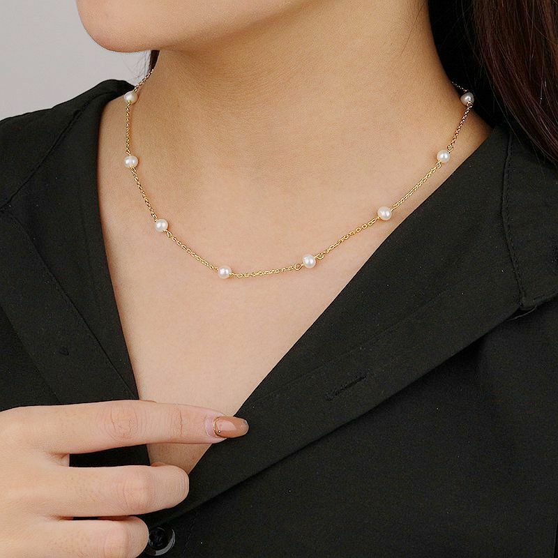 'Steel – collier de perles baroques en argent Sterling 925, chaîne de clavicule pour femmes, anniversaire de cou pour femmes, bijoux fins tendance 2021