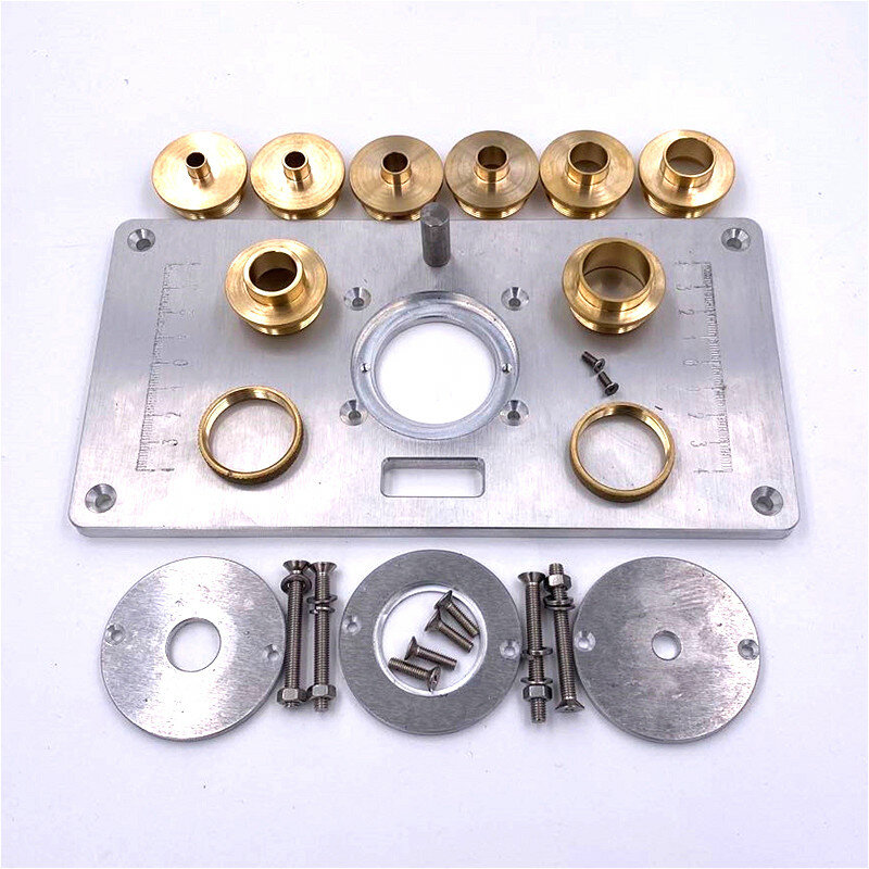 Woodworking Tools Router Table Insert Plate W/ Insert Rings Copper Bushing for Trimmers Routers DIY Engrving Machine