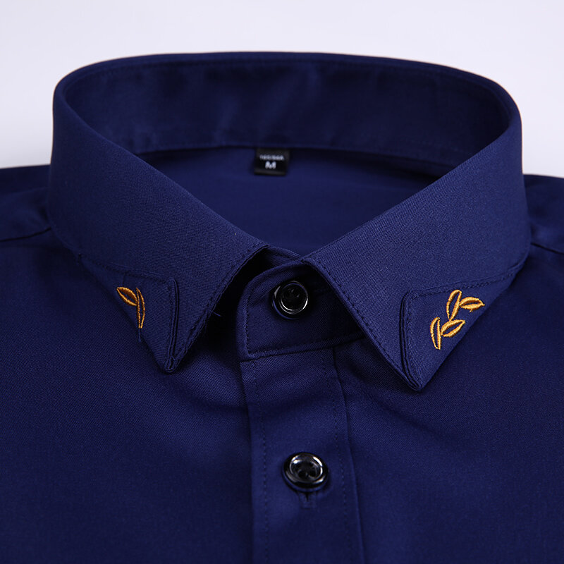 Dudalinas – chemises décontractées à manches courtes pour hommes, slim fit, grande taille, vêtements d'affaires, Spandex, Fiber de Polyester, 2020