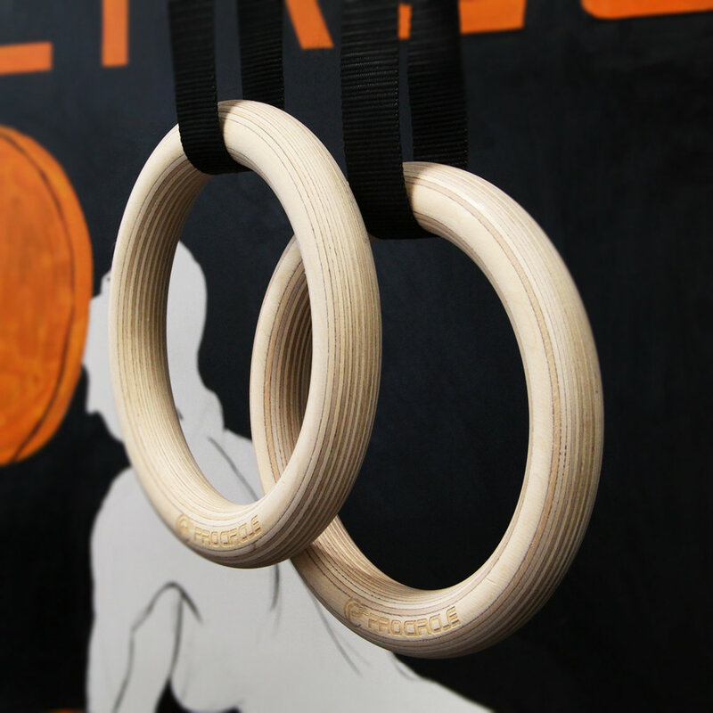 Procircle anelli per ginnastica in legno 25/28/32mm anelli da palestra con fibbie lunghe regolabili cinghie allenamento per bambini adulti Home Gym Fitness
