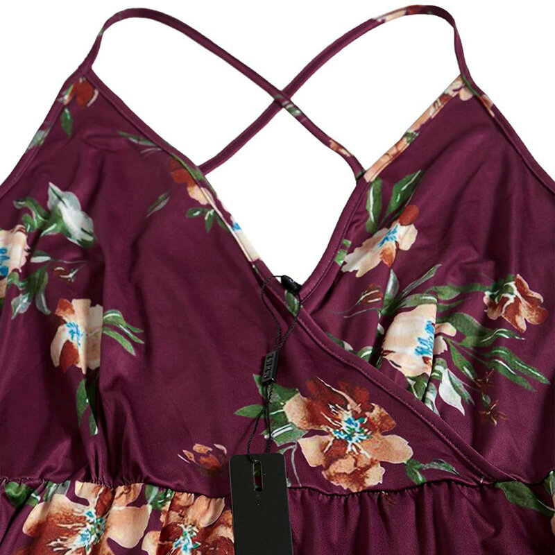 Vestidos de verão moda feminina com decote em v sem mangas floral impressão sling vestido senhoras casual longo maxi vestido jurken zomer 2021 dames
