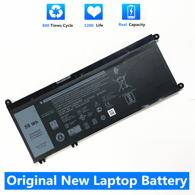 Csmhyl-bateria de laptop 33ydh para dell, inspiron 17, 7778, 7779, 15, 7773, g3 15, 7577, 3579, 17, 5587, série p30e