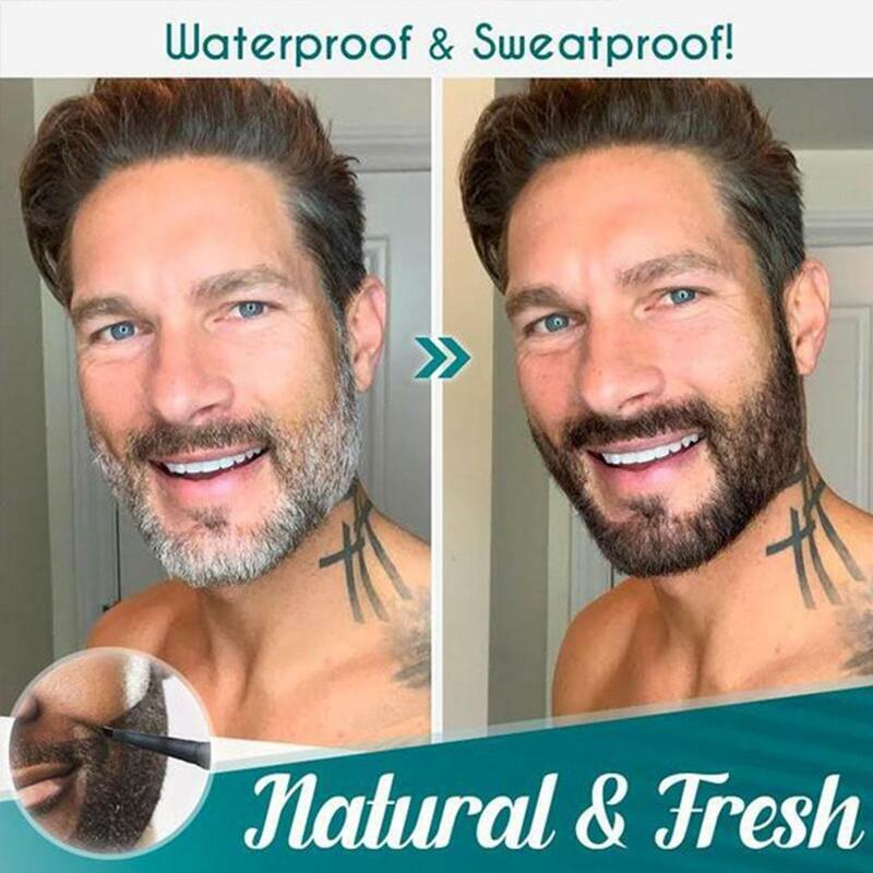 Lápiz y cepillo para barberos, lápiz para la barba, bigote masculino, forma de reparación efectiva, mejora el vello Facial, resistente al agua, a prueba de sudor