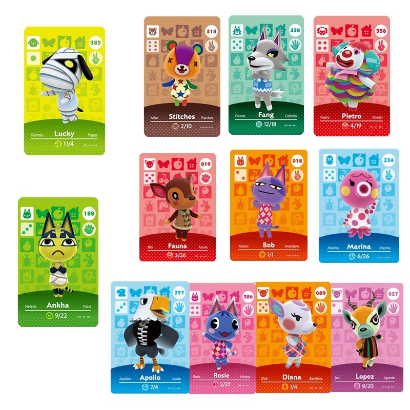 Hot villlovers Animal Croxxing Card ACNH NFC Game Card Lucky Pietro Ntag215 Tag Switch NS WiiU Series 1 2 3 4 spedizione gratuita