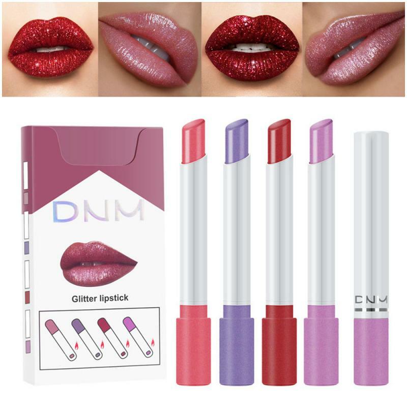 4 farben Make-Up Lippenstift Kosmetik Lippenstift Set Make-Up Wasserdichte Matte Samt Lip Gloss Temperatur Ändern Lip Stick Sexy Lippen
