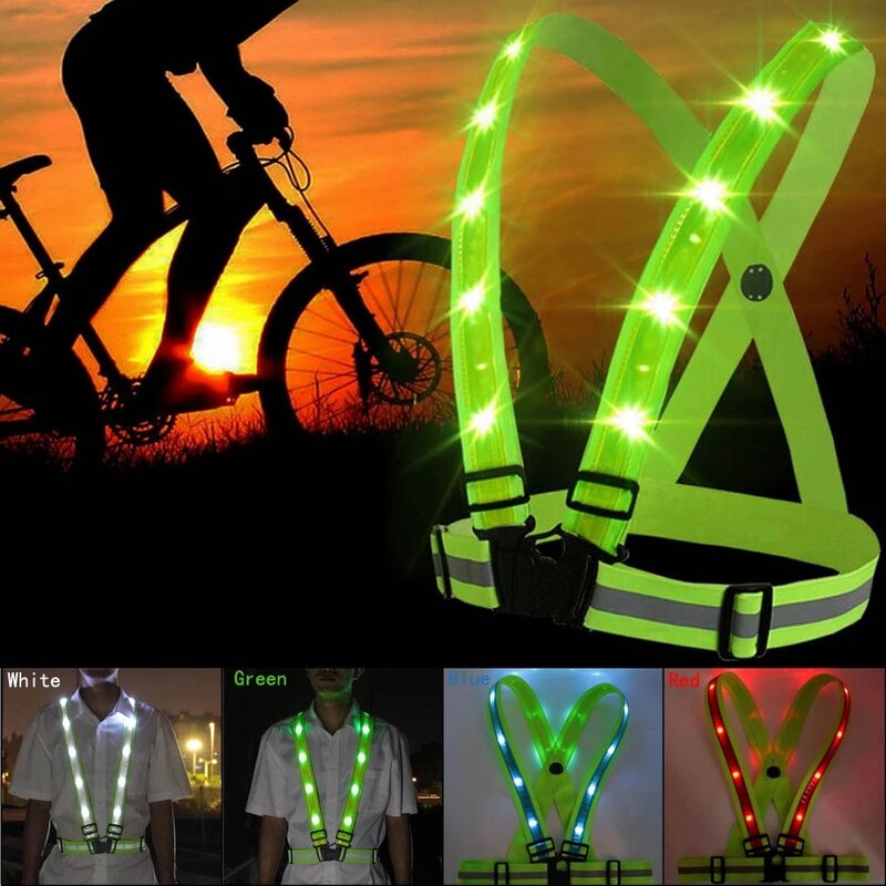 GlaBelt de coulée LED pour sports de plein air, 3 modes d'éclairage, glaçage de sécurité réglable pour la course de nuit, le cyclisme