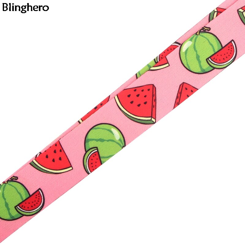 Blinghero mélange lanière de fruits pour clés mignon pastèque citron téléphone sangle ananas fraise ID porte-Badge cadeau de mode BH0417