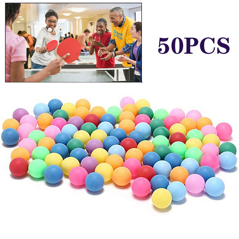 Balles de Ping-Pong colorées de 40mm, 50 pièces/paquet, balles de Tennis de Table de divertissement