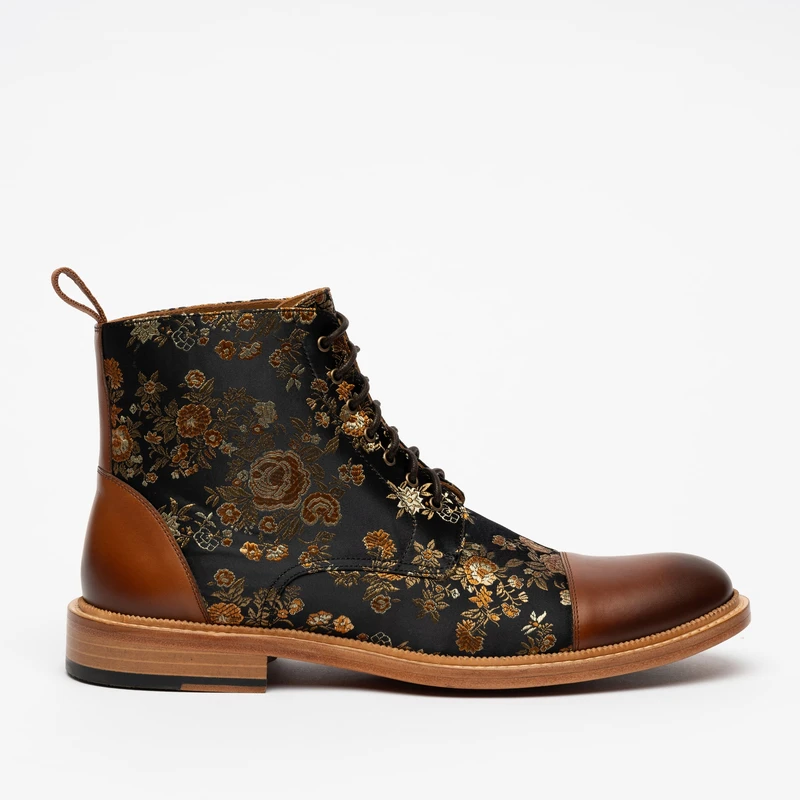Chaussures Vintage en cuir PU pour hommes, bottes à carreaux, à lacets, décontractées, De qualité supérieure, à la mode, D76