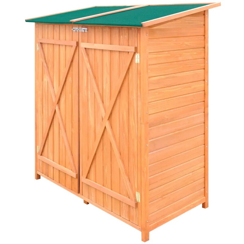 VidaXL-cobertizo de jardín para almacenamiento al aire libre, espacio de almacenamiento espacioso para todas las herramientas de jardín, marco de madera de pino sólido, cobertizo para habitación