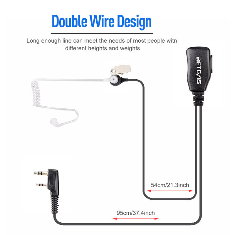 10 sztuk PTT MIC słuchawki douszne walkie-talkie słuchawki dla Kenwood dla Baofeng UV5R UV82 888S Retevis H777 RT22 dla TYT dla Puxing