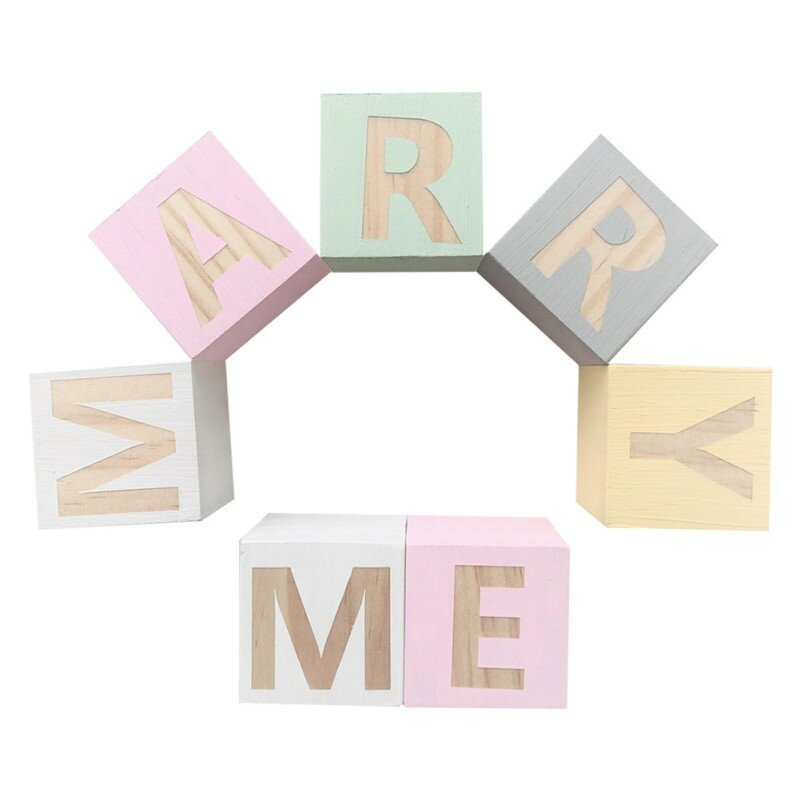 Solid Wood English Letter Block Home Arts And Crafts Baby Teaching Decoration Education Toddler Building Blocks Of Two Colors