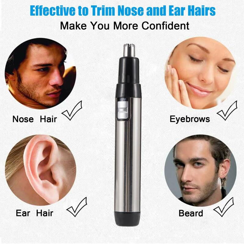 DJBS trymer do włosów w nosie profesjonalny bezbolesny trymer do uszu nosa dla mężczyzn kobiety wodoodporne trymery do włosów twarzy Clipper