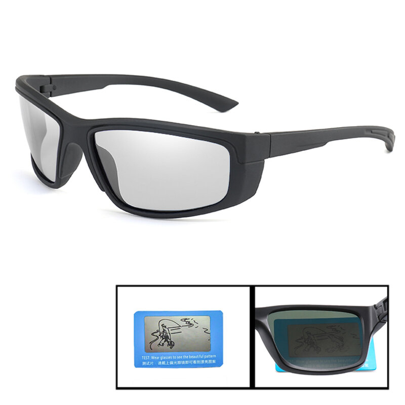 Óculos de sol fotocromático para homens, óculos de dirigir polarizado com lente camaleão, que varia a cor de dia ou de noite