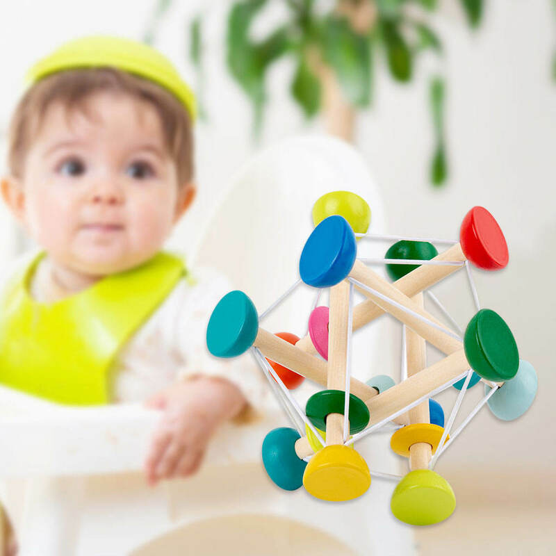 Bebê brinquedo shaker aperto a bola elástica crianças segurar e agarrar a mão por 0-36 meses