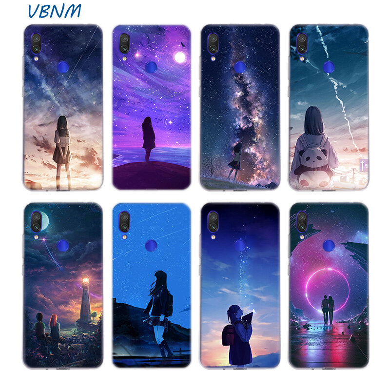 ABNM-funda de silicona con diseño de cielo estrellado para móvil, carcasa de Anime para Xiaomi Redmi Note 7, 6 Pro, 5, 4, 4X, K20, 7A, S2, A1, A2, 5A, 6A, Y3, Xiaomi A3, 9T, 9 SE, F1, S2