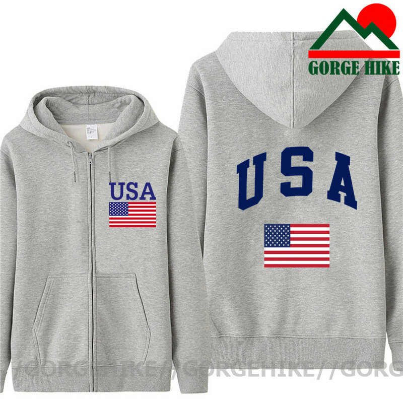 GorgeHike USA America Flag uomo Felpe felpa con cappuccio donna Casual marca 2021 nuovo di alta qualità Felpe in pile Felpe con cappuccio cappotto in cotone