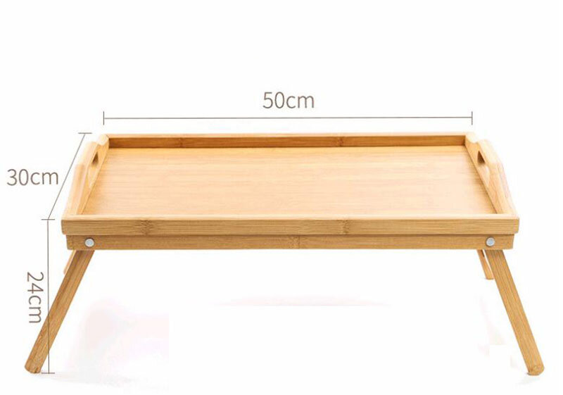 Складной столик для кровати, из бамбука, многофункциональный портативный столик для ноутбука, чтения, рабочего завтрака