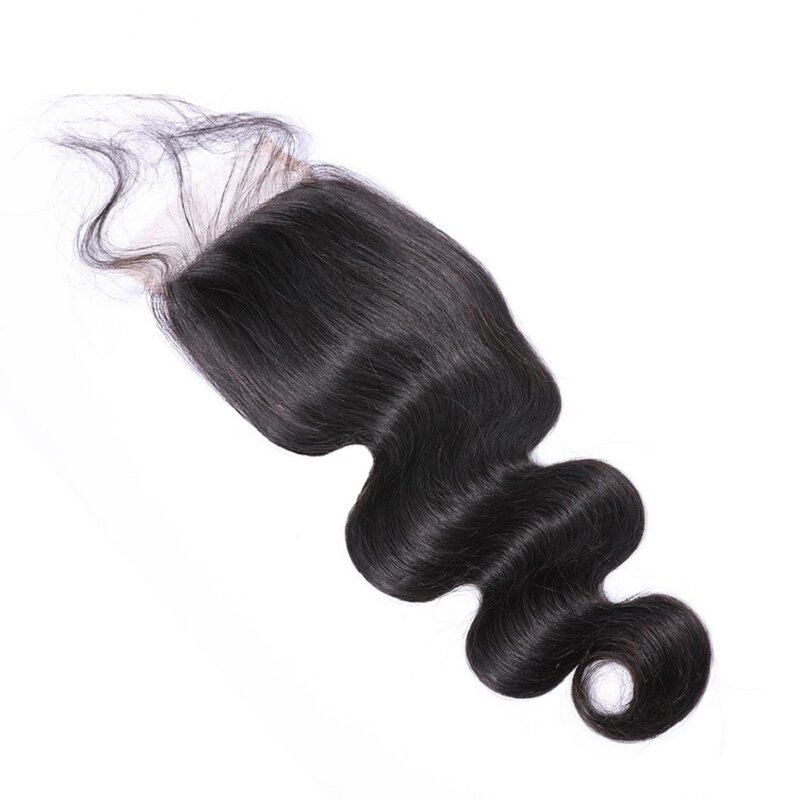 Body Wave 4x4 PU Silk Base Lace Closure Full Machine Made Human Hair Closure Only 20 Inch Free Part Baby Hair For Black Women