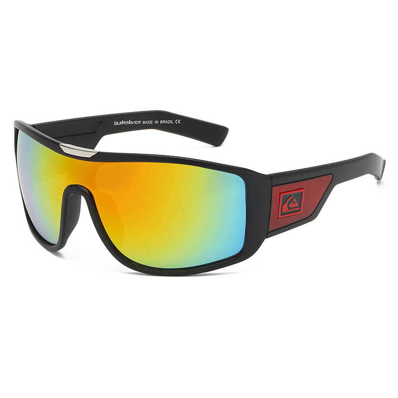 QS640 Nieuwe Outdoor Grote Frame Sunglasse Mannen Oversized Sport Goggle Groothandel Zonnebril Kleurrijke Uv400