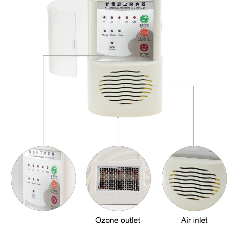 STERHEN-desodorante de ozono montado en la pared para cocina, tratamiento de aire para baño, purificador de aire de ozono, esterilizador doméstico