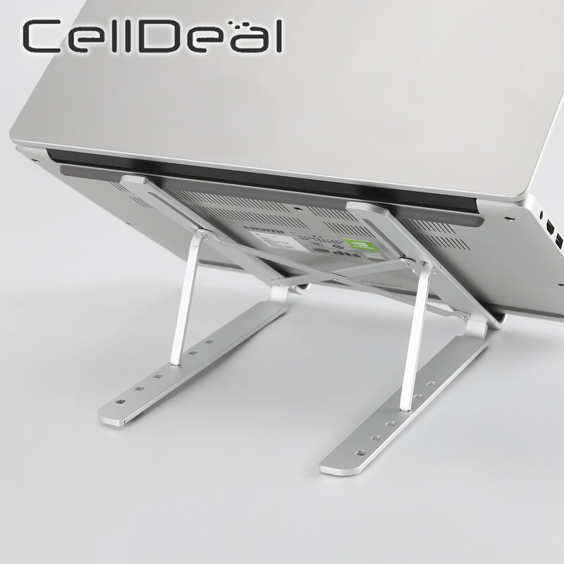 CellDeal 6 Level Adjustable Laptop Holder 7-15 Inch Notebook Stand Foldable Aluminium Alloy Laptop Stand Bracket Laptop Desk