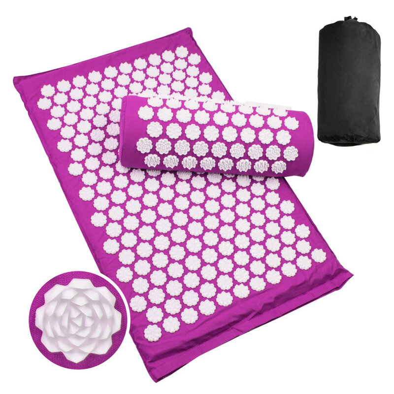 Tapis d'acupression Lotus de Yoga, tapis de Massage, soulage le Stress, les douleurs dorsales, Acupuncture, oreiller de Relaxation du corps, du cou et des pieds