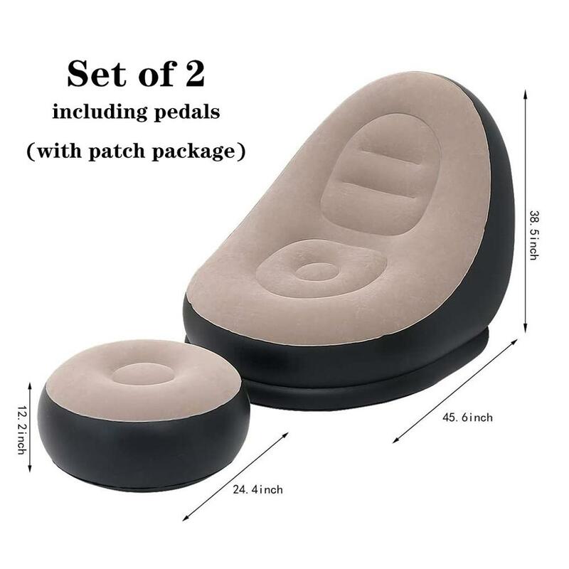 Inflatable  Leisure Bean Bag Sofa Lazy Couch Bag Chair Outdoor Folding Lounger Bed Puff Up Seat Pouf Bag Tatami With Footstool