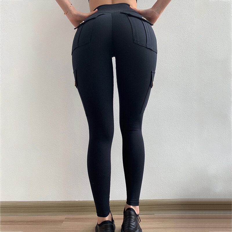 2021 kobiet Booty Scrunch legginsy wysokiej talii joga Legging Gym Push Up spodnie sportowe Flex Booty spodnie dresowe Femme Cargo
