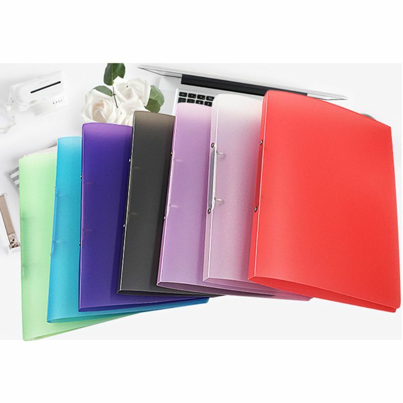 A4 Ring Binder Colorured Transparent Loose-leaf Paper File Folder Storage Supply