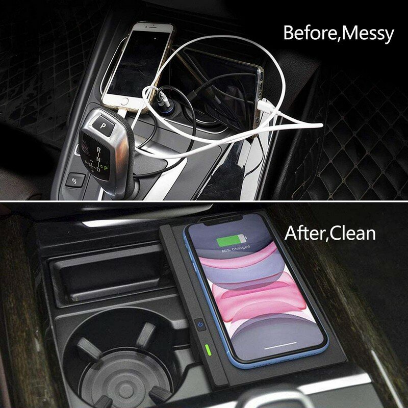 Wireless Car Charger Pad for BMW X5 2014-2018 F15 F85 Wireless Mobile Phone Charging Plate for BMW X6 2015-2019 F16 Accessories