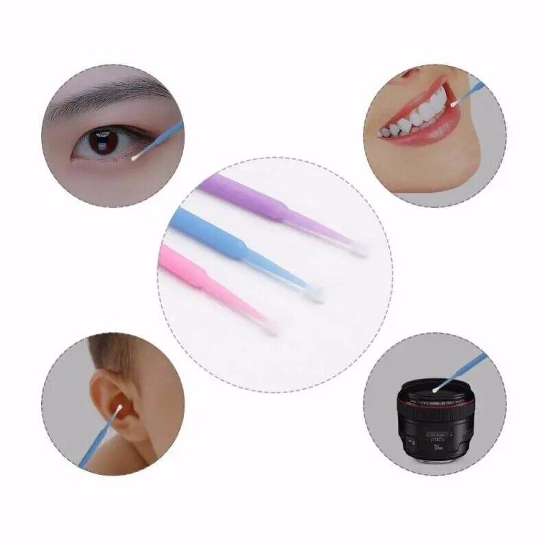 100Pcs/bag Micro Brush Durable Microbrush Applicator Eyelash Extensions Stick Brushes Disposable Makeup Brush  Beauty Tool TSLM2