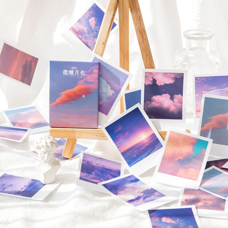 30Pcs/Lot Romantic Scenery Series Lomo Card Fantasy Sky Sea Scenery Cloud Paper Stickers Message Card