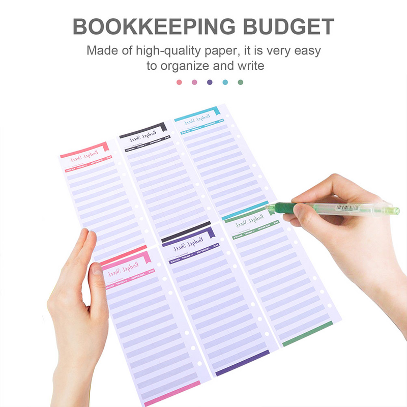 40Pcs Binder Budget Sheets Expense Budget Sheets for Personal Use (Assorted Color)