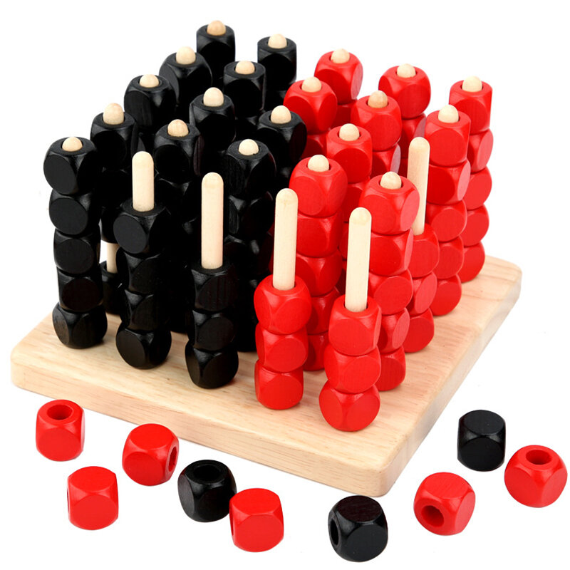 gioco di apprendimento in legno giocattolo pensiero comodo e pratico collegamento 3D quattro scacchi Giocattolo per bambini e adulti