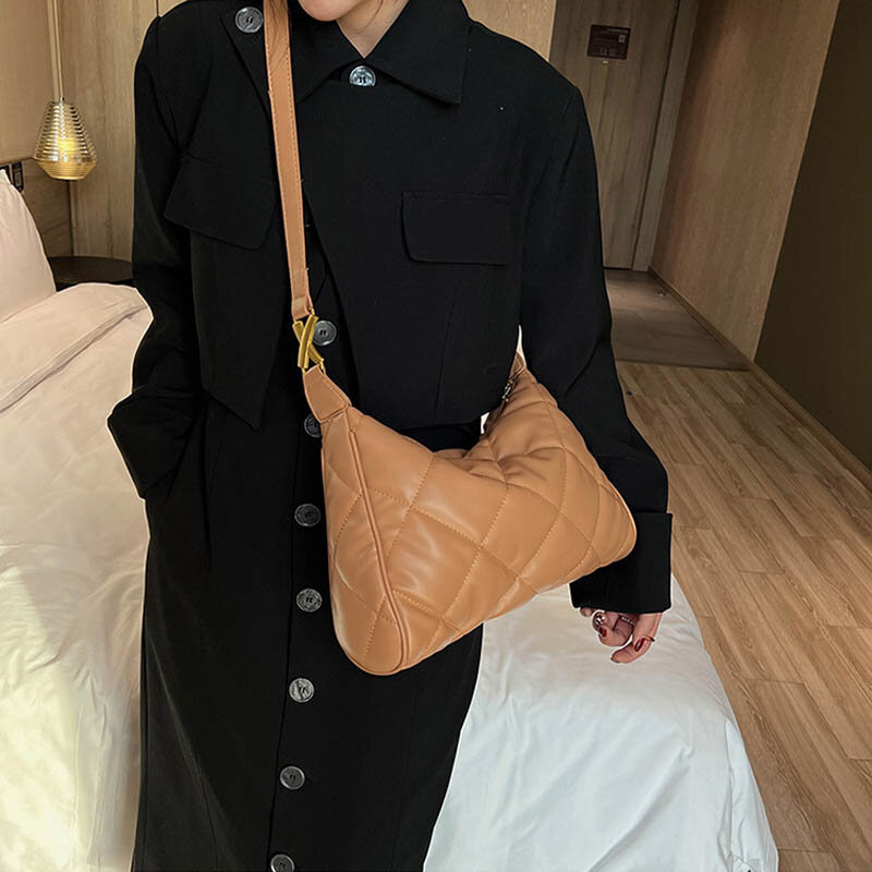 Зимняя мягкая хлопковая сумка на плечо для женщин, дизайнерские сумки под плечо, модная сумка для покупок, кошелек, повседневная женская сум...