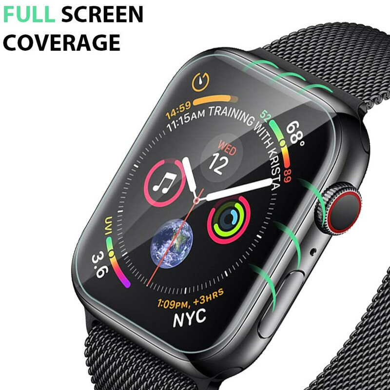 Screen Protector wyczyść pełna ochrona folia do Apple zegarek 6 SE 5 4 40MM 44MM nie szkło hartowane dla iWatch 3 2 1 38MM 42MM